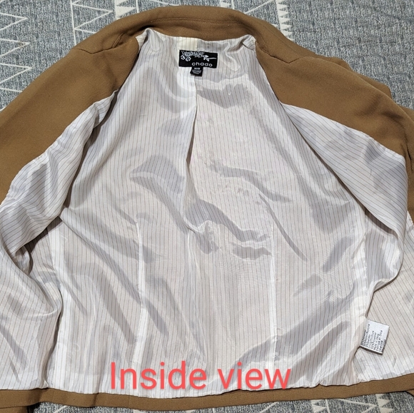 Chado, size Med ladies tan/tobacco colour crop blazer, EUC - Picture 3 of 13